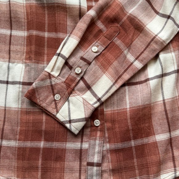 NWT! Como Vintage Soft Flannel Shirt in Clay and Ivory Plaid - Picture 6 of 8